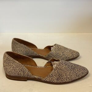 Madewell Marisa d’Orsay Spotted Fur Calf Skin Made in Brazil Cut Away Flats